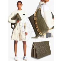 Louis Vuitton LV Women Coussin MM Handbag Khaki Monogram Embossed Puffy Lambskin (2)