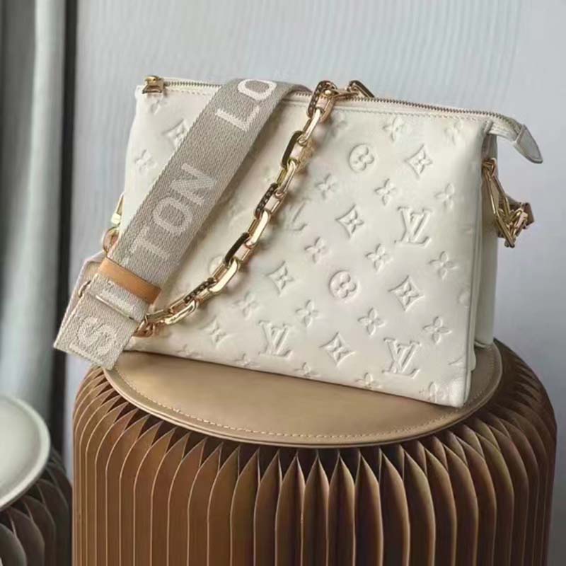 Louis Vuitton Coussin PM Handbag Monogram Embossed Puffy Lambskin with –  EliteLaza