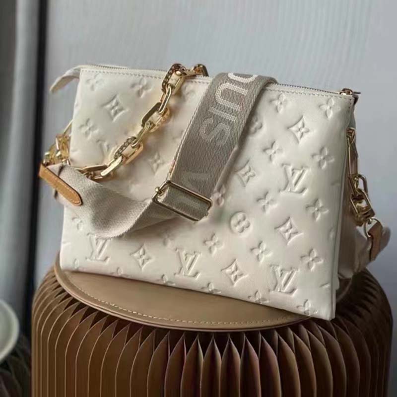 Louis Vuitton Cream Puffy Lambskin Monogram Coussin PM - Handbag | Pre-owned & Certified | used Second Hand | Unisex