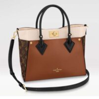 Louis Vuitton LV Women On My Side MM Tote Bag Brown Calfskin Monogram Coated Canvas (4)