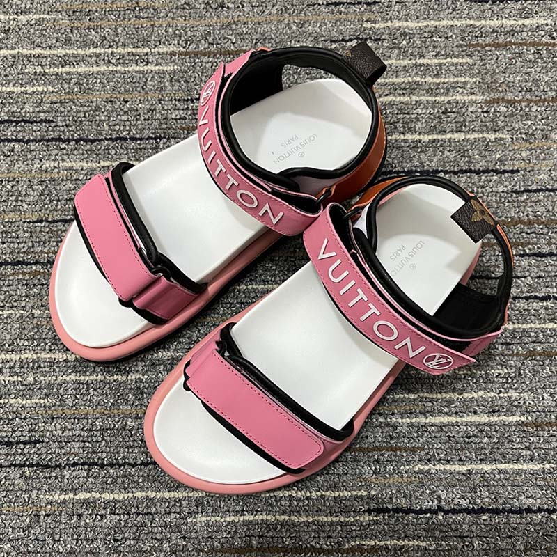 Louis Vuitton - Authenticated Pool Pillow Sandal - Leather Pink Plain for Women, Never Worn