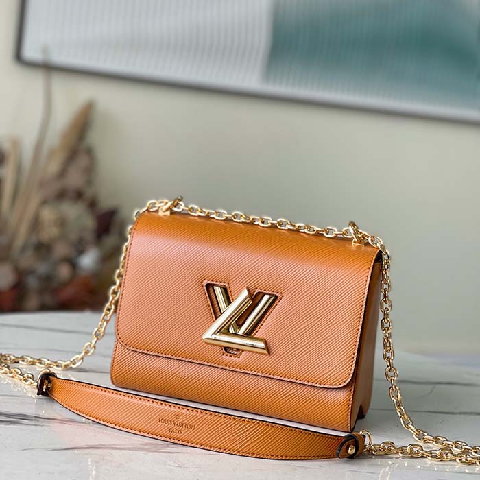 Twist leather crossbody bag Louis Vuitton Brown in Leather - 36444517
