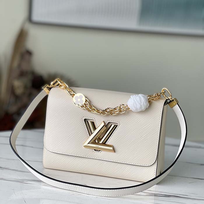 White Louis Vuitton Twist MM Shoulder Bag