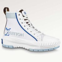 Louis Vuitton Unisex LV Squad Sneaker Boot Blue Canvas Rubber Outsole Circle