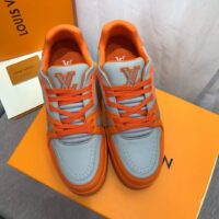 Louis Vuitton Unisex LV Trainer Sneaker Orange Epi Calf Leather Rubber Outsole #54 (6)