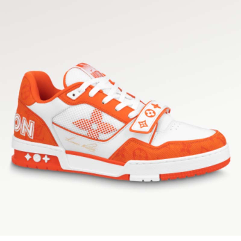 Buy Louis Vuitton LV Trainer Line Monogram Leather Low Cut Sneakers Orange/ White FD 0231 7 Orange/White from Japan - Buy authentic Plus exclusive  items from Japan