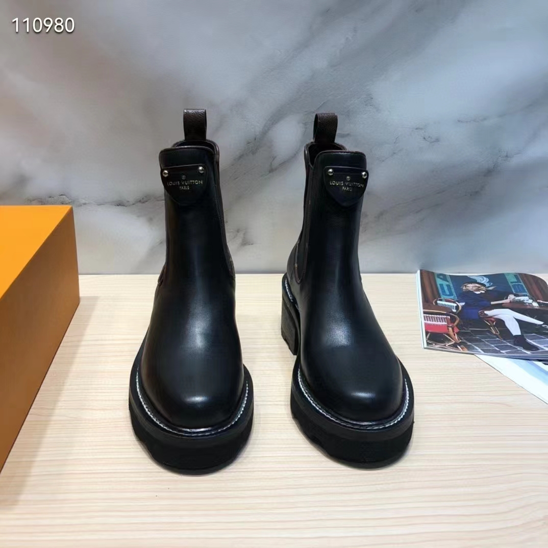 Lv beaubourg leather ankle boots Louis Vuitton Black size 39 EU in Leather  - 20093597