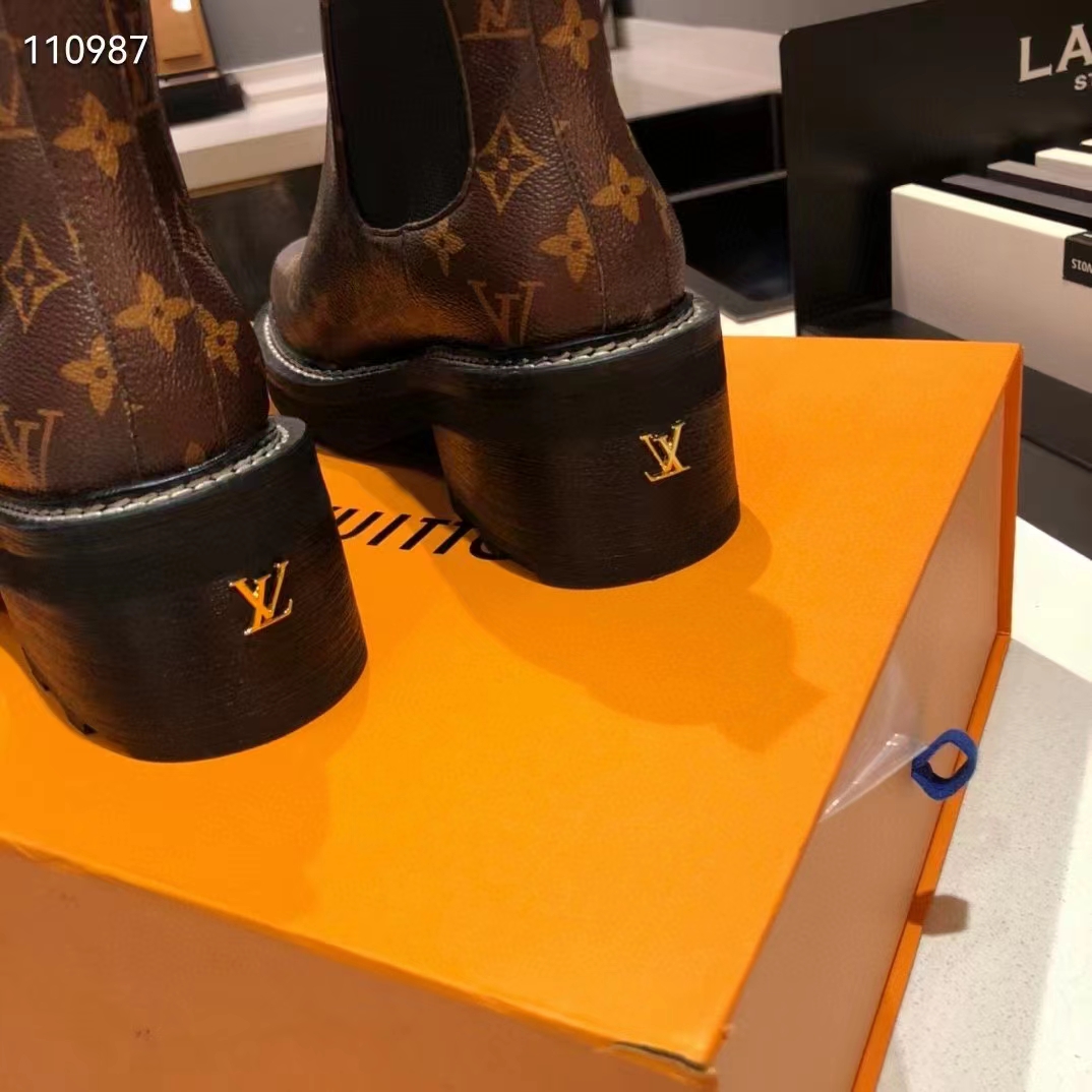 Louis Vuitton Monogram Canvas and Black Leather Beaubourg Ankle