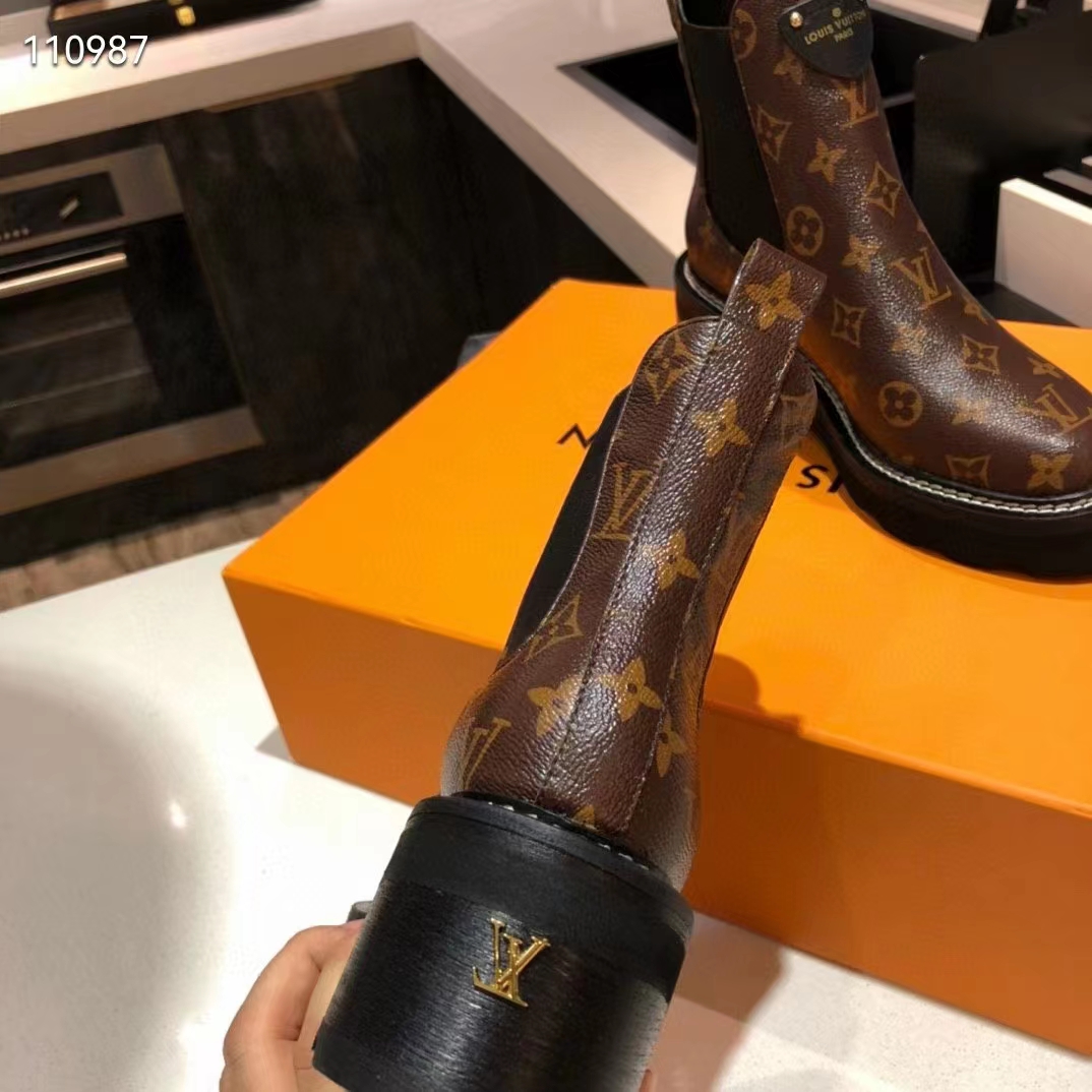 Louis Vuitton LV Beaubourg Ankle Boot Cacao. Size 38.0