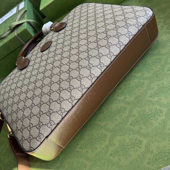 Gucci Beige/Ebony GG Supreme Canvas Airpods Case on Chain - Yoogi's Closet