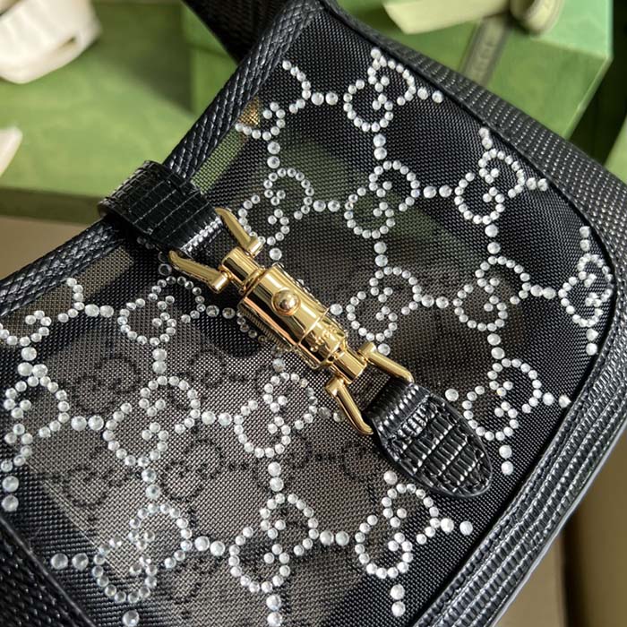 Gucci Jackie 1961 mini crystal GG lizard bag - JewelryReluxe