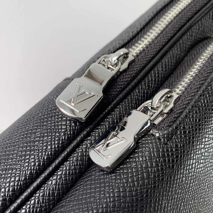 Louis Vuitton Avenue Sling Bag Gray Taiga Cowhide Leather with Silver –  EliteLaza