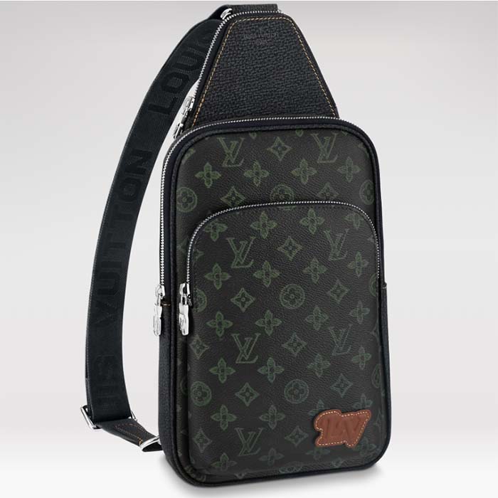 Louis Vuitton LV Unisex Avenue Sling Bag NM Dark Green Monogram Coated  Canvas - LULUX