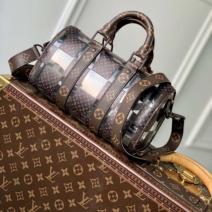 Louis Vuitton Standing Pouch Monogram Chess Coated Canvas and PVC Brown  21663742