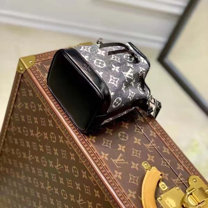 Louis Vuitton Noe NM Handbag Monogram Jacquard Denim Nano Black
