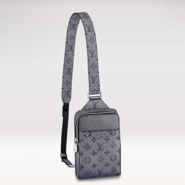  Louis Vuitton M44629 Sling Bag, Monogram Chalk, Drawstring  Bag, Body Bag, Monogram Canvas, Men's, Used, Gray x White; Noted Color:  Bron : Clothing, Shoes & Jewelry