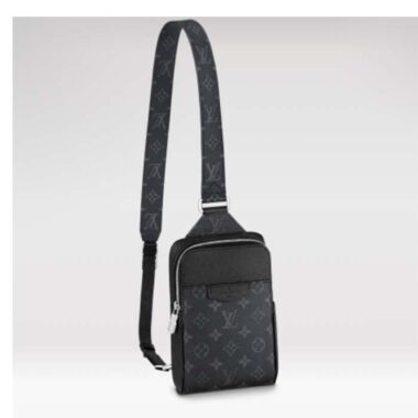 Louis Vuitton LV Unisex Outdoor Sling Bag Taigarama Noir Black Monogram Coated Canvas