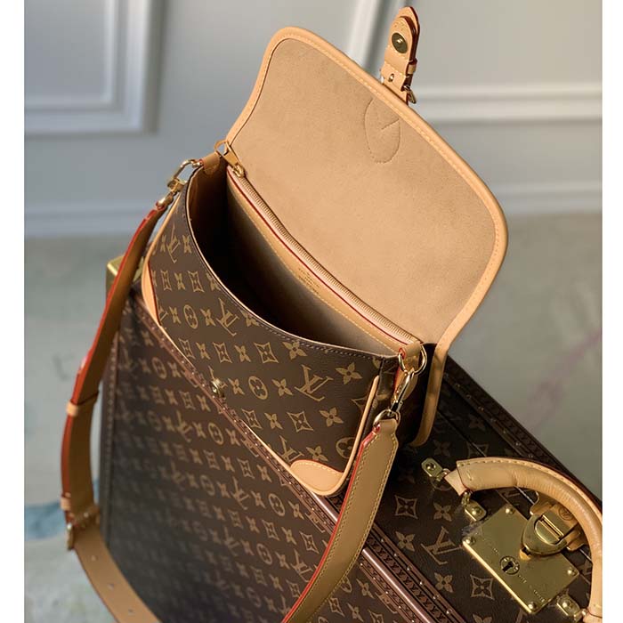 Diane linen crossbody bag Louis Vuitton Brown in Linen - 21850063
