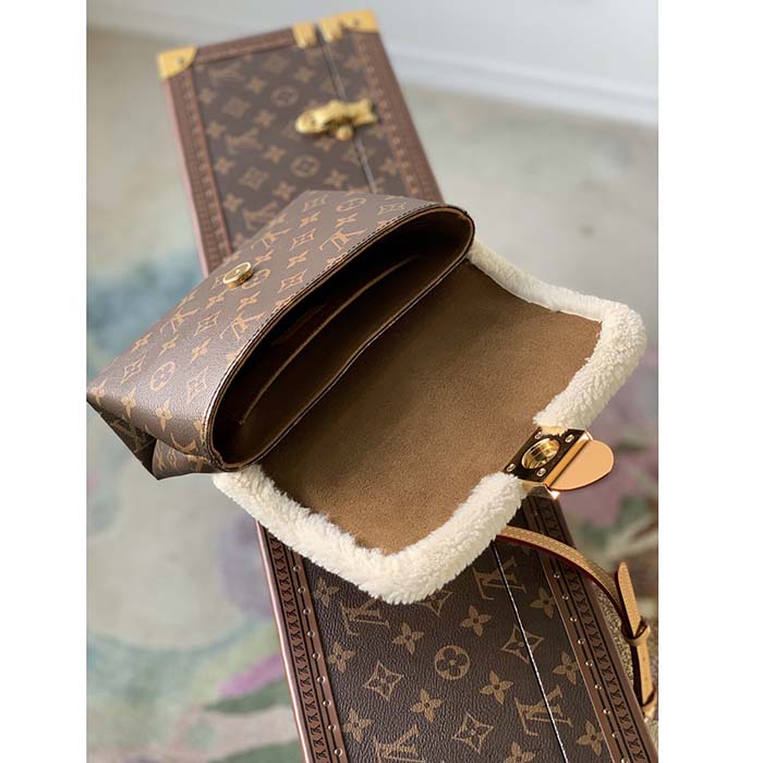 Louis Vuitton Locky BB Brown in Coated Canvas/Shearling with Gold