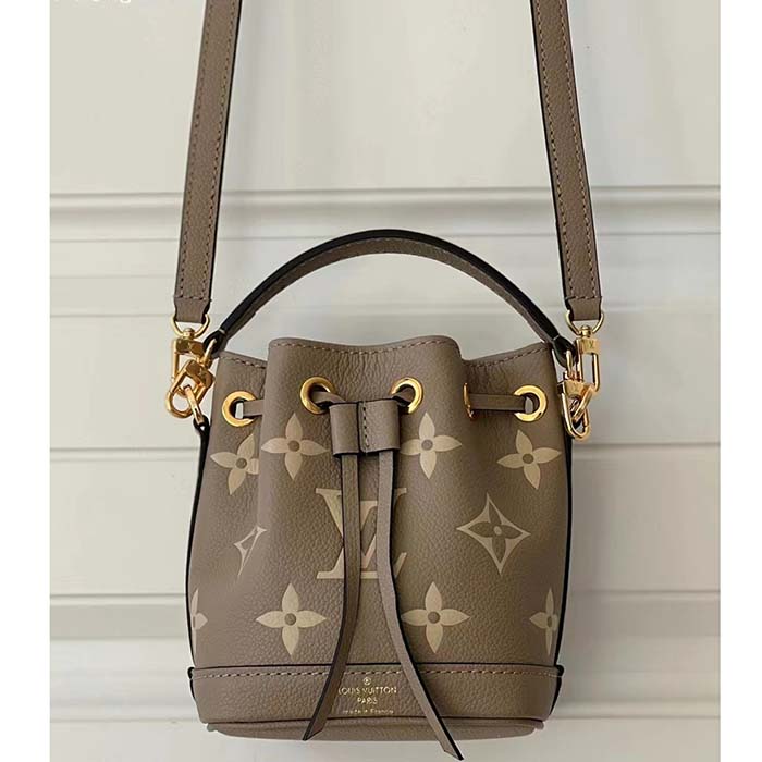 Louis Vuitton Noe Handbag Stardust Monogram Empreinte Leather Nano Neutral  22650967