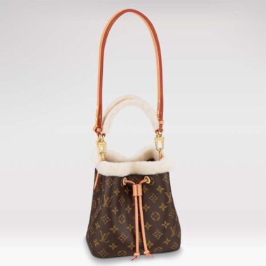 Louis Vuitton LV Women NéoNoé BB Bucket Bag Monogram Coated Canvas Shearling