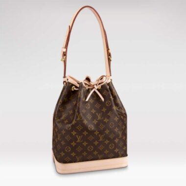 Louis Vuitton LV Women Noé Bucket Bag Brown Monogram Coated Canvas Cowhide Leather