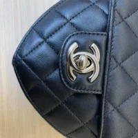 Chanel Women CC Heart Shape Bag Black Calfskin Leather Gold-Tone Metal (1)