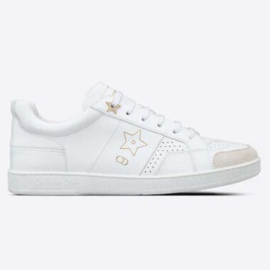 Dior Unisex Shoes CD Dior Star Sneaker White Calfskin Suede