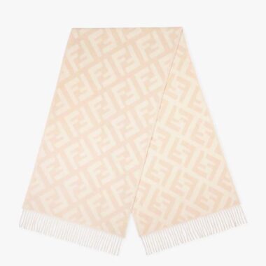 Fendi Women FF Scarf Pale Pink Cashmere Scarf