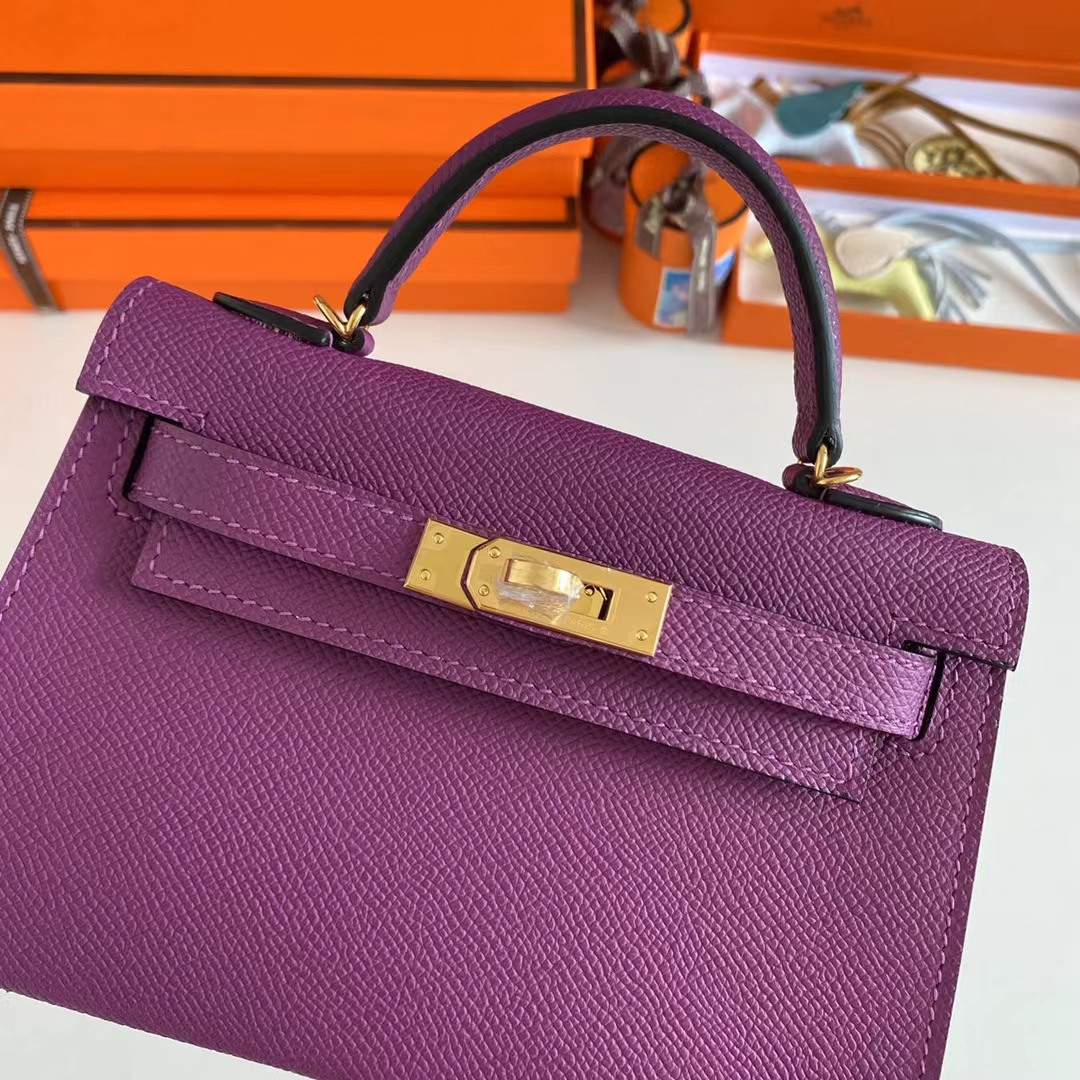 Hermès Swift Micro Kelly 15 - Purple Mini Bags, Handbags - HER464678