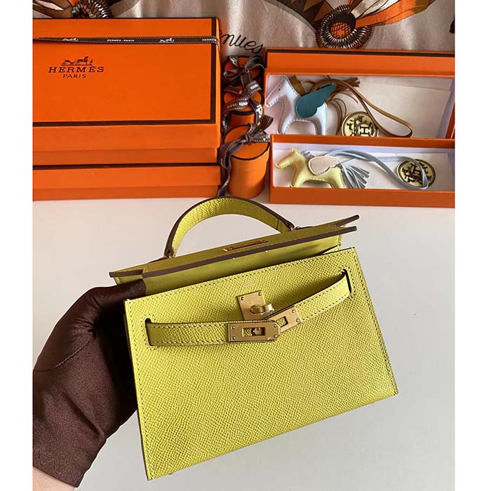 Hermès Matte Alligator Mini Kelly II Sellier 20 - Yellow Mini Bags