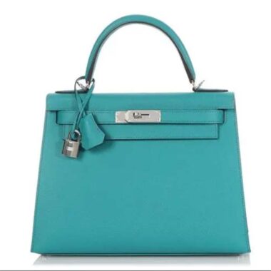 Hermes Women Mini Kelly 20 Bag Epsom Leather Silver Hardware-Green