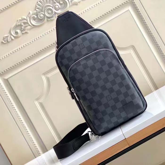Avenue sling cloth bag Louis Vuitton Grey in Cloth - 35432407
