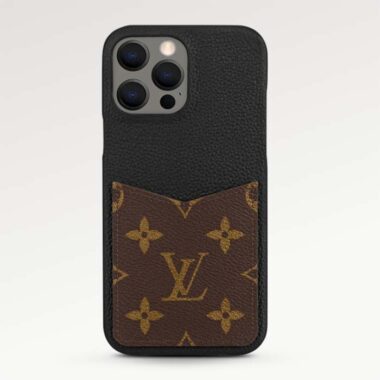 Louis Vuitton LV Unisex Bumper Pallas Iphone 13 Pro Max Black Calf Leather