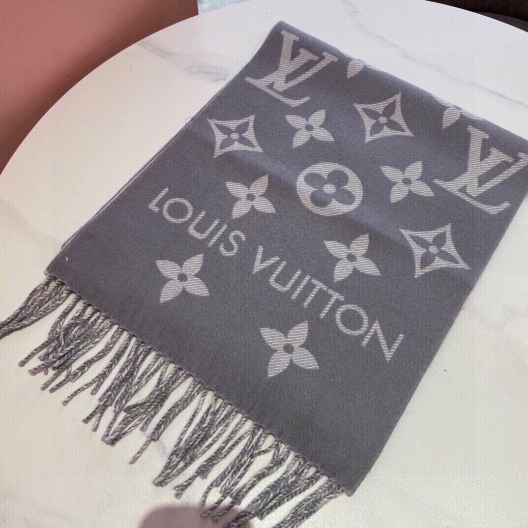 Louis Vuitton LV Unisex Reykjavik Scarf Dark Brown Cashmere Jacquard Weave  Oversized Monogram - LULUX