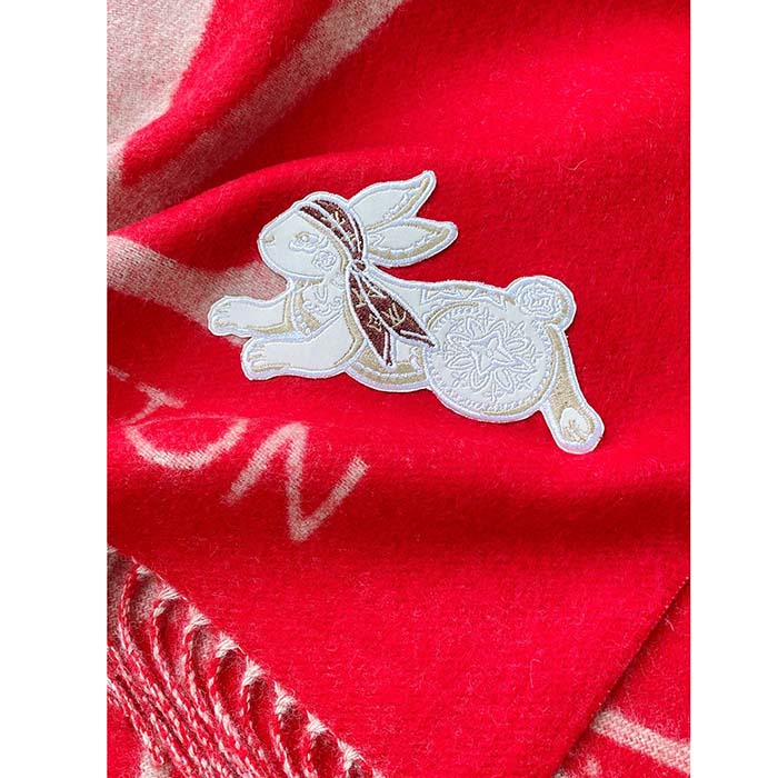 Louis Vuitton LV Unisex Precious Rabbit Reykjavik Scarf Red Cashmere  Monogram Flowers - LULUX