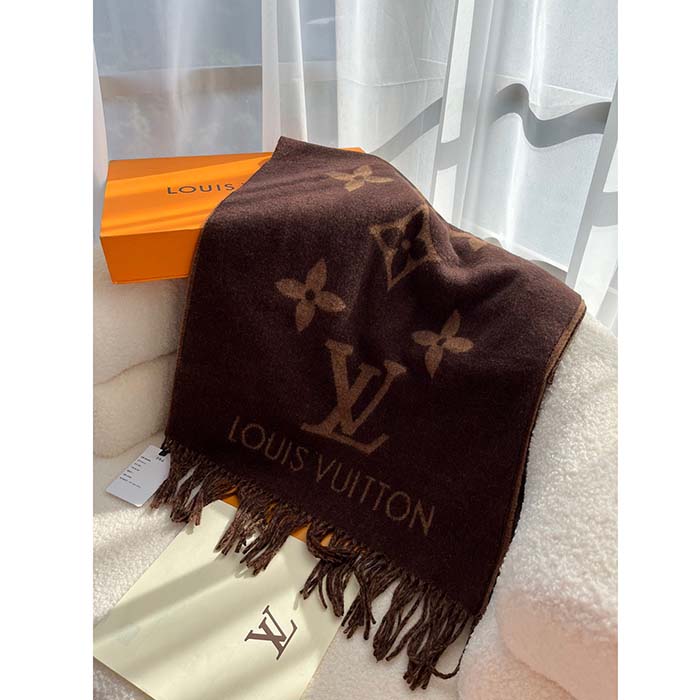 Louis Vuitton LV sweet dreams scarf Brown Cashmere ref.458891 - Joli Closet