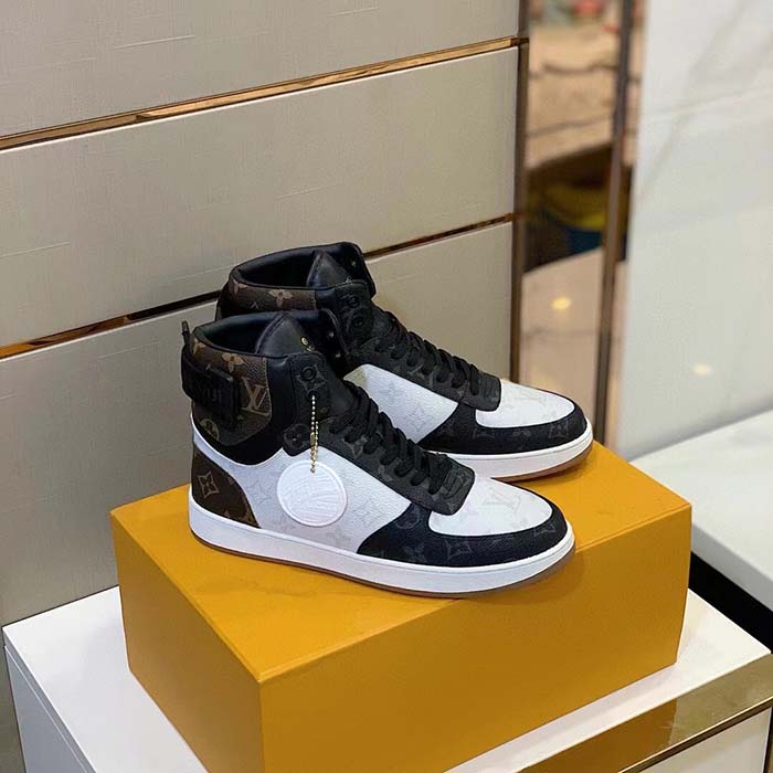 Louis Vuitton LV Unisex Rivoli Sneaker Boot Black Brown Calf