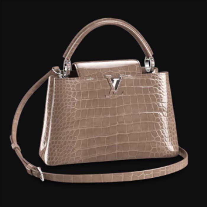 Louis Vuitton LV Women Capucines MM Handbag Brown Crocodilien Brillant Savoir Faire