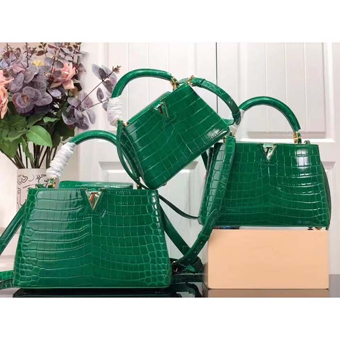 Capucines Mini Crocodilien Brillant - Handbags