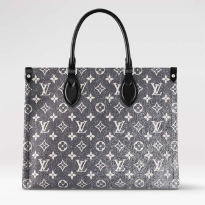 Louis Vuitton OnTheGo Tote Monogram Jacquard Denim MM Black 23245944