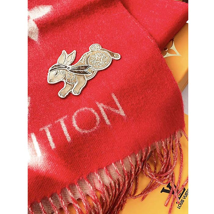 Louis Vuitton LV Women Precious Rabbit Essential Scarf Red Wool