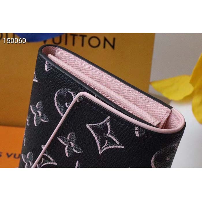 Louis Vuitton Wallet Sarah Flap Long Fall For You Black Pink M81477 Used  Japan