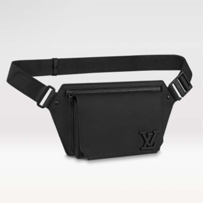 Louis Vuitton Black Grained Calfskin Aerogram Takeoff Sling Bag