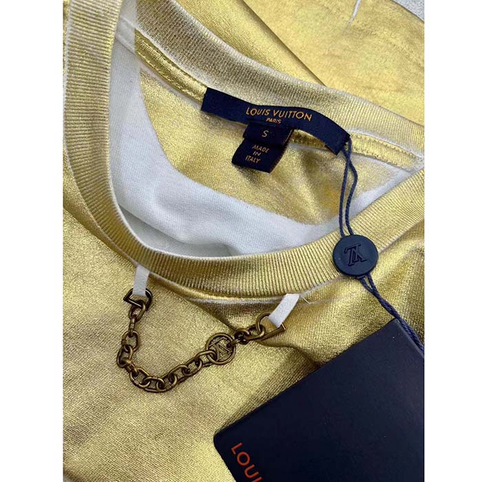 Louis Vuitton CA36929 Chain Detail Short Sleeve T-shirt Cotton Women's  Size S
