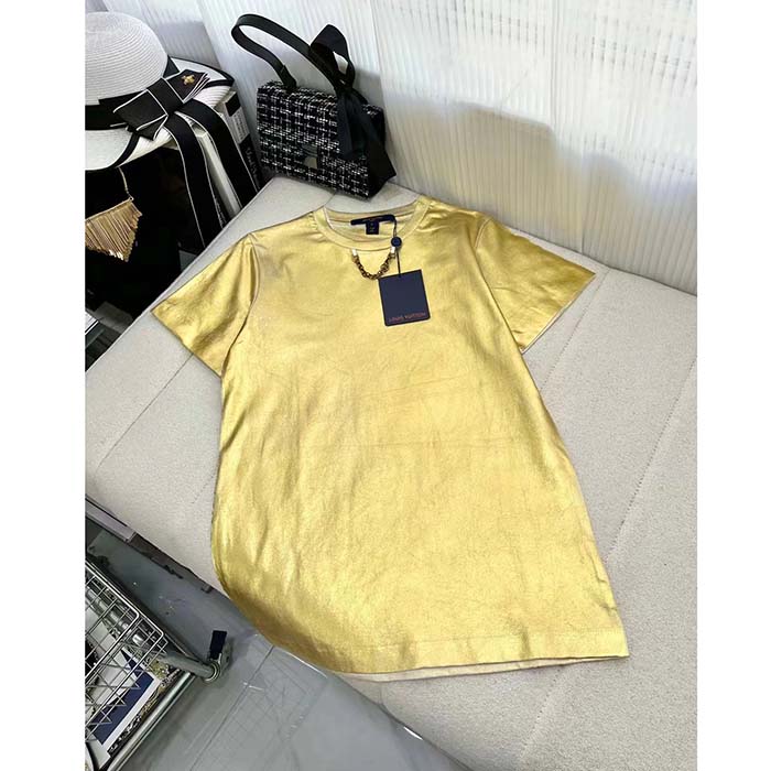 Louis Vuitton Classic Cotton T-Shirt Bronze. Size M0
