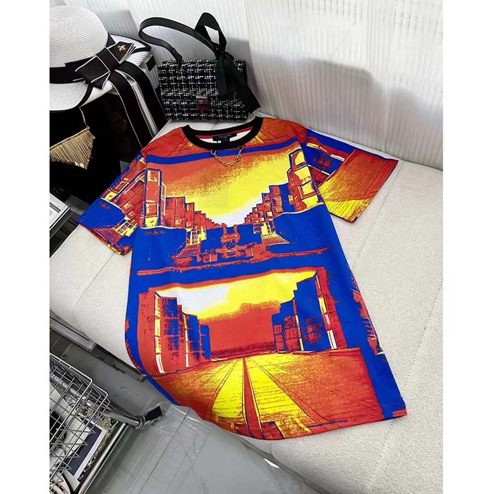 Salk Institute Print T-Shirt - Luxury Multicolor