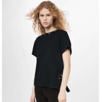 Louis Vuitton Women LV Side Strap T-Shirt Cotton Black Regular Fit (9)