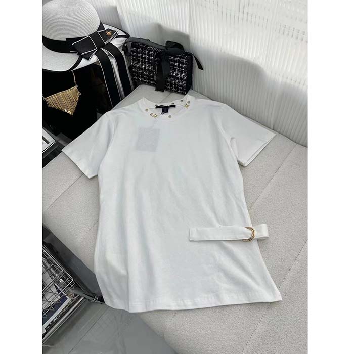 Louis Vuitton Women Placed Graphic Shirt LV Cartoons Cotton Regular  Fit-White - LULUX