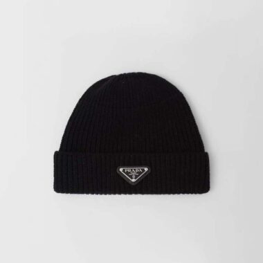 Prada Women Wool and Cashmere Beanie-Black